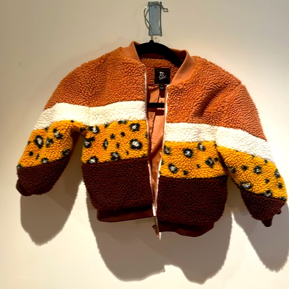 Fuzzy leopard print jacket